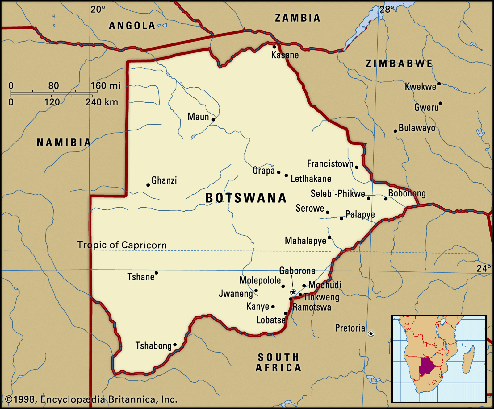 Map of Botswana